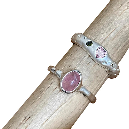 Calming Rose Quartz Crystal Ring