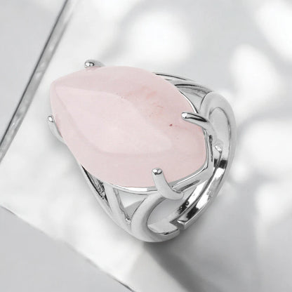 Marquis Rose Quartz Ring