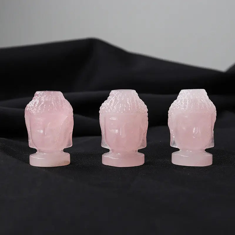 Pink Buddha Rose Quartz Carved