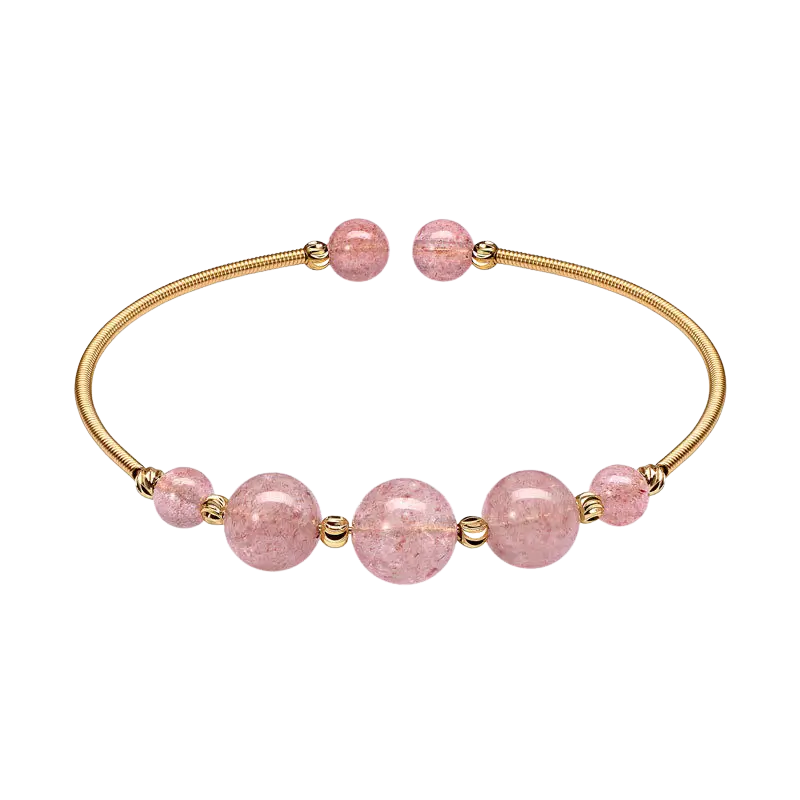 Rose Quartz Bangle bead Bracelet