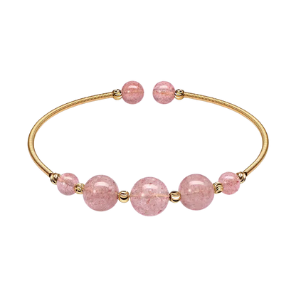 Rose Quartz Bangle bead Bracelet