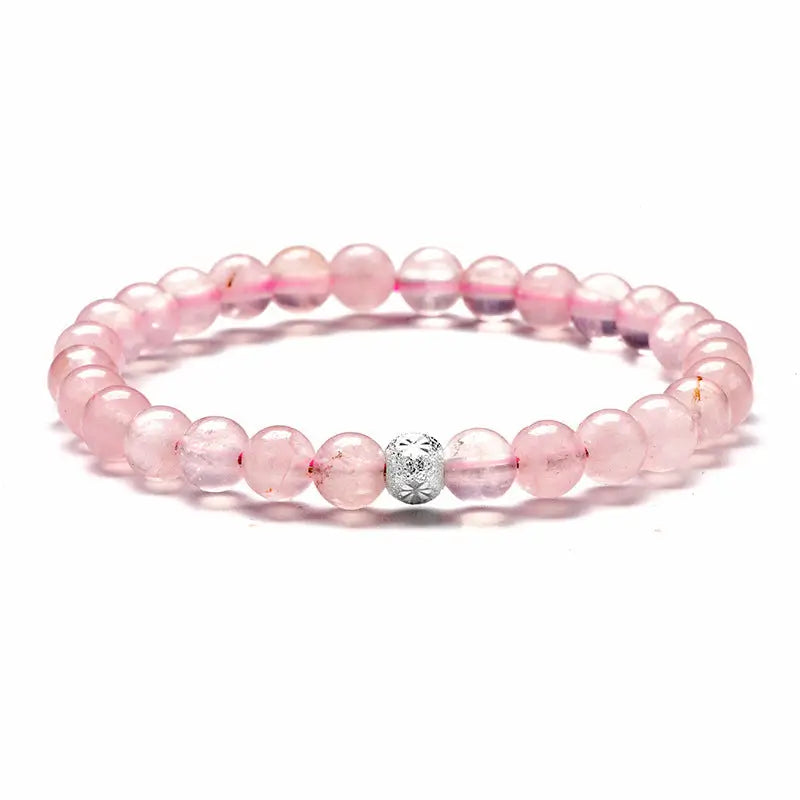  Rose Quartz Beaded Bracelet Charm