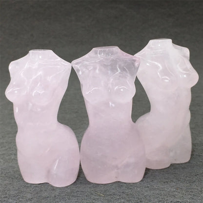 rose quartz woman statue