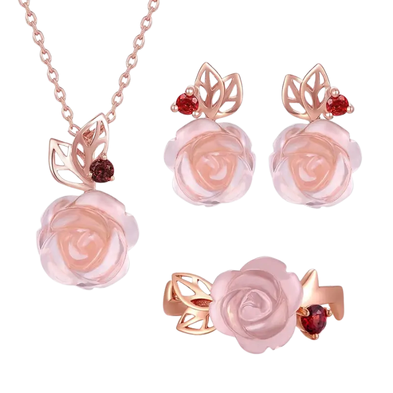 Rose Quartz Jewelry Set