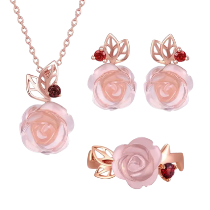 Rose Quartz Jewelry Set