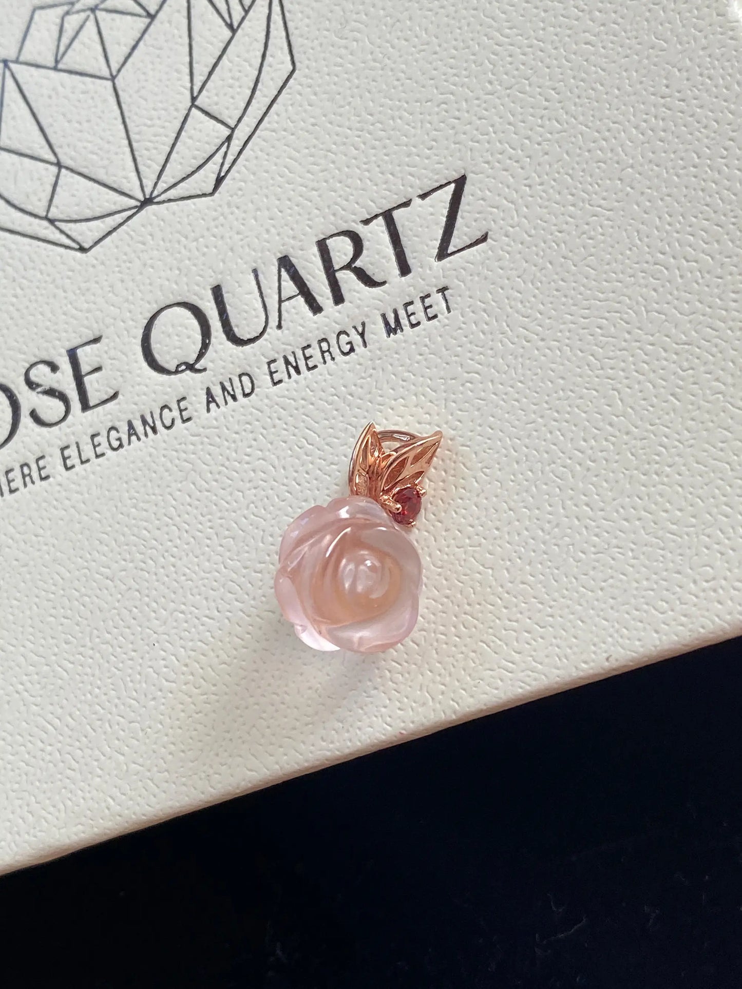 Rose Shaped Rose Quartz Necklace