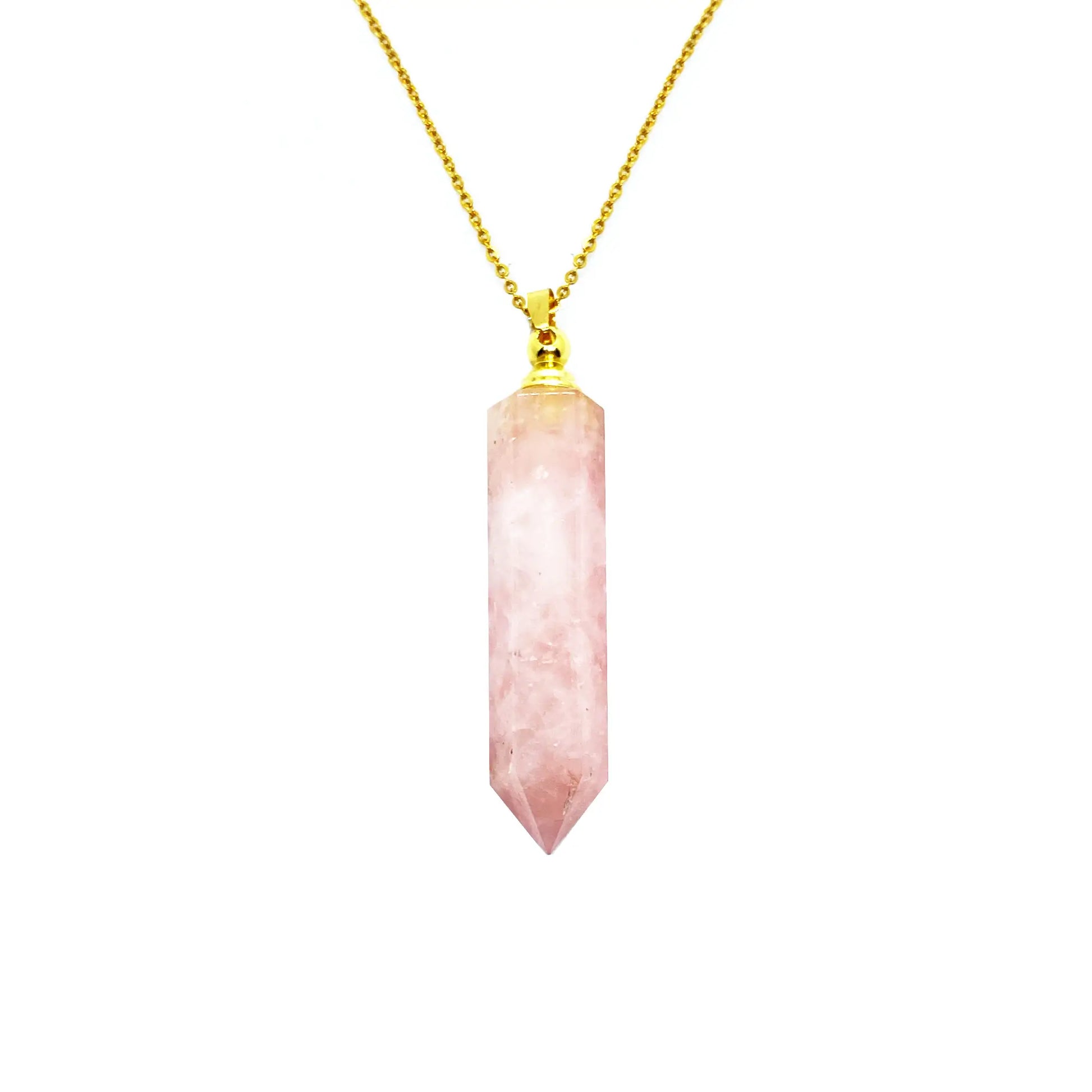 Rose Quartz Perfume Bottle Pendant