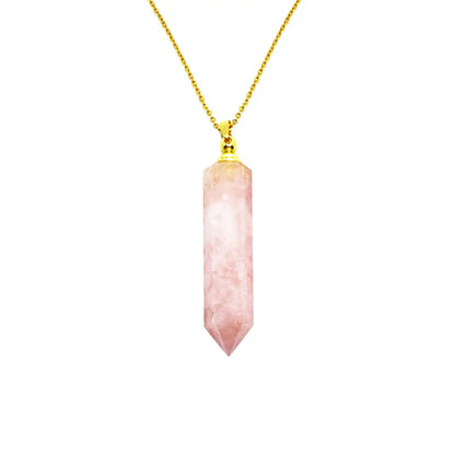 Rose Quartz Perfume Bottle Pendant