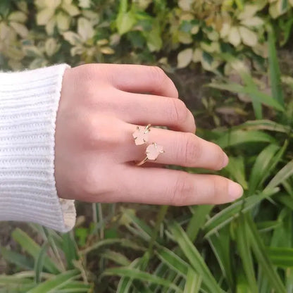 Adjustable Rose Quartz Spiral Ring