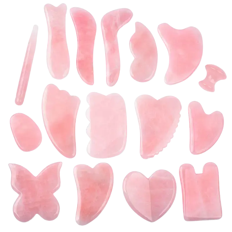 gua sha rose quartz set