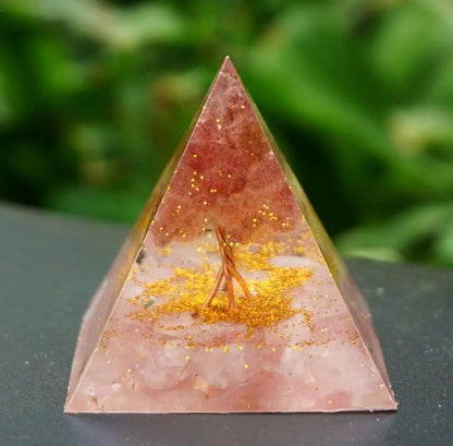 healing pyramid chakra rose quartz