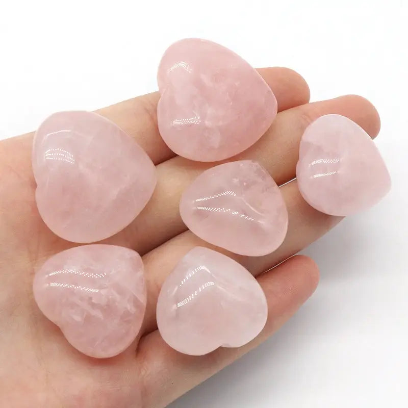 healing rose quartz heart shaped