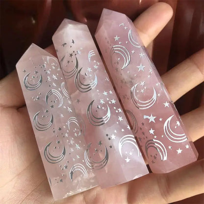 healing rose quartz pillar