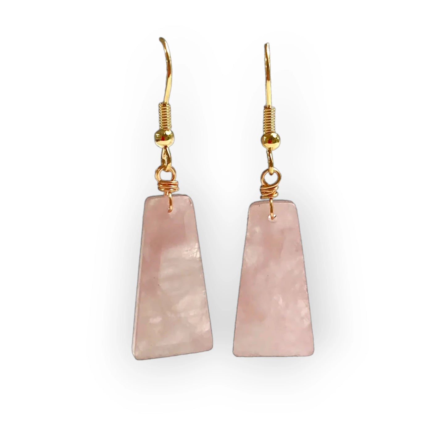 Ānanda Rose Quartz Dangle Earrings