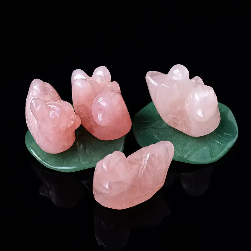 natural duck pair rose quartz