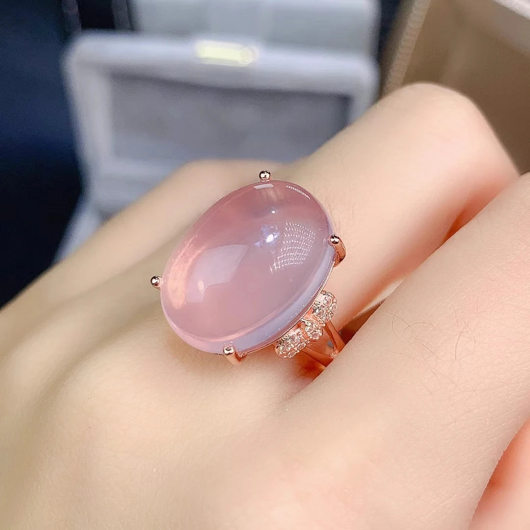 pink quartz rose gold ring 