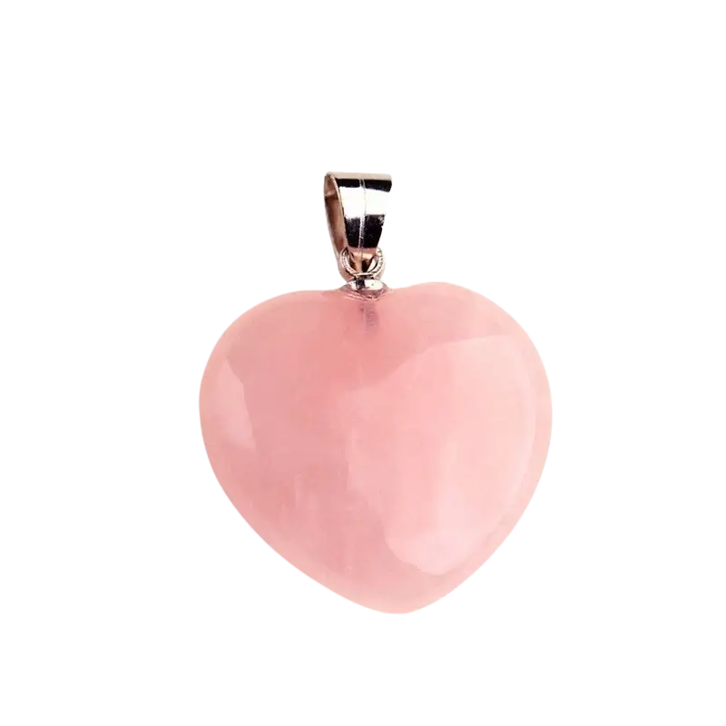 pink real rose quartz pendant