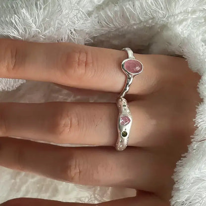 real rose quartz crystal ring