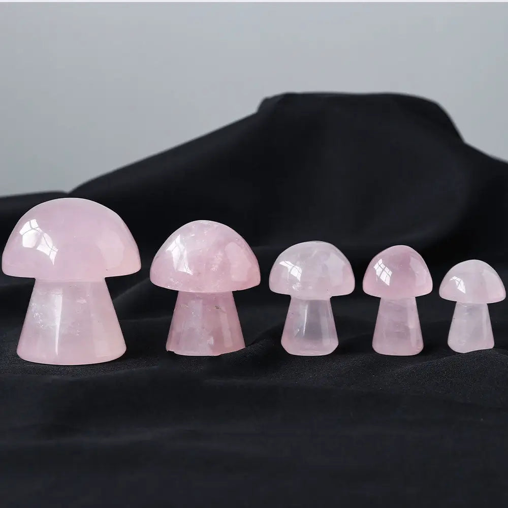 real rose quartz mushroom 