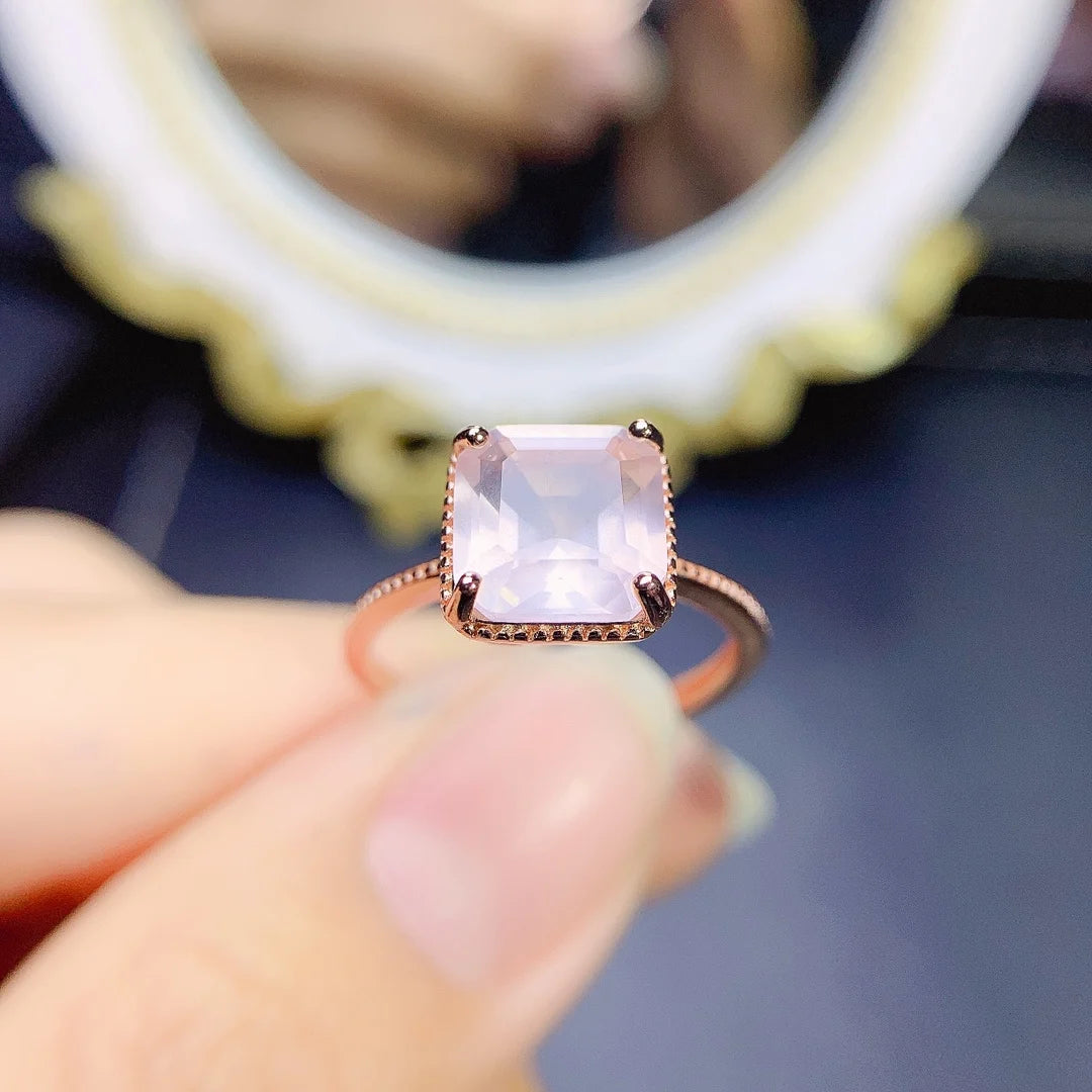 real rose quartz ring