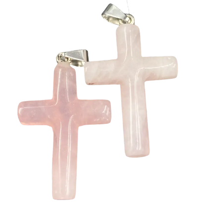 rose quartz cross pendant