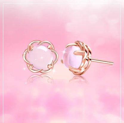 rose quartz earring pink quartz