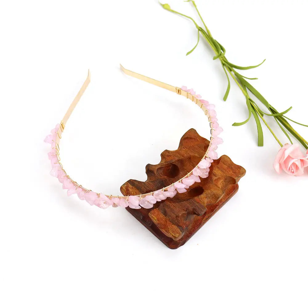 rose quartz headband