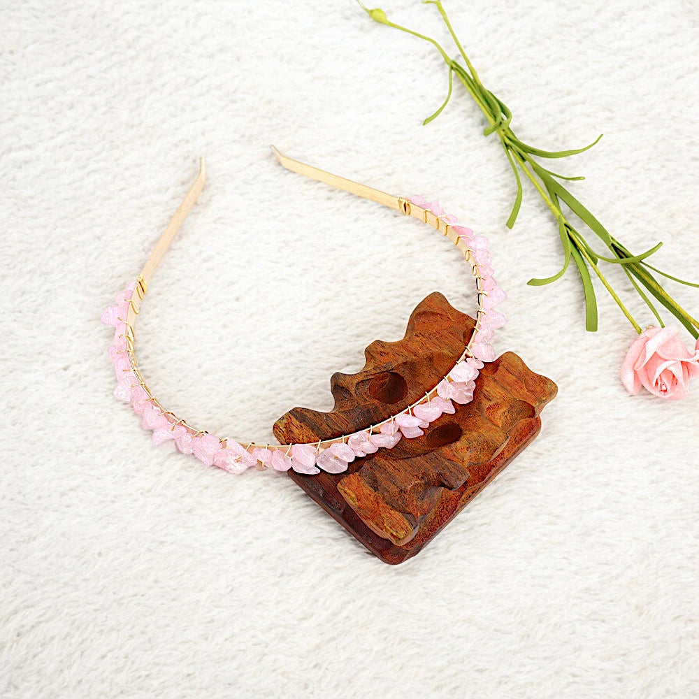 rose quartz headband charm