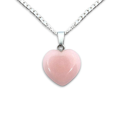 rose quartz heart necklace real sterling silver