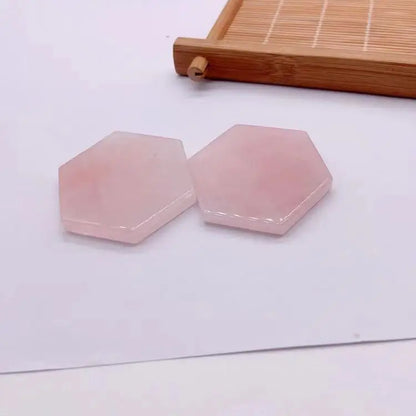 rose quartz hexagon coaster