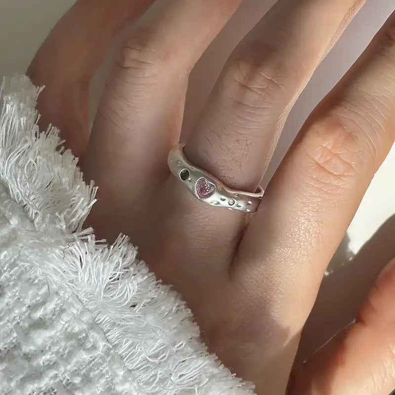 rose quartz pink ring charm