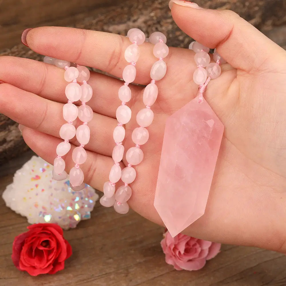 rose quartz prayer beads