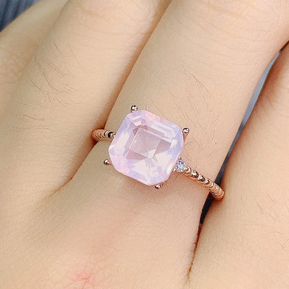 rose quartz ring pink stone