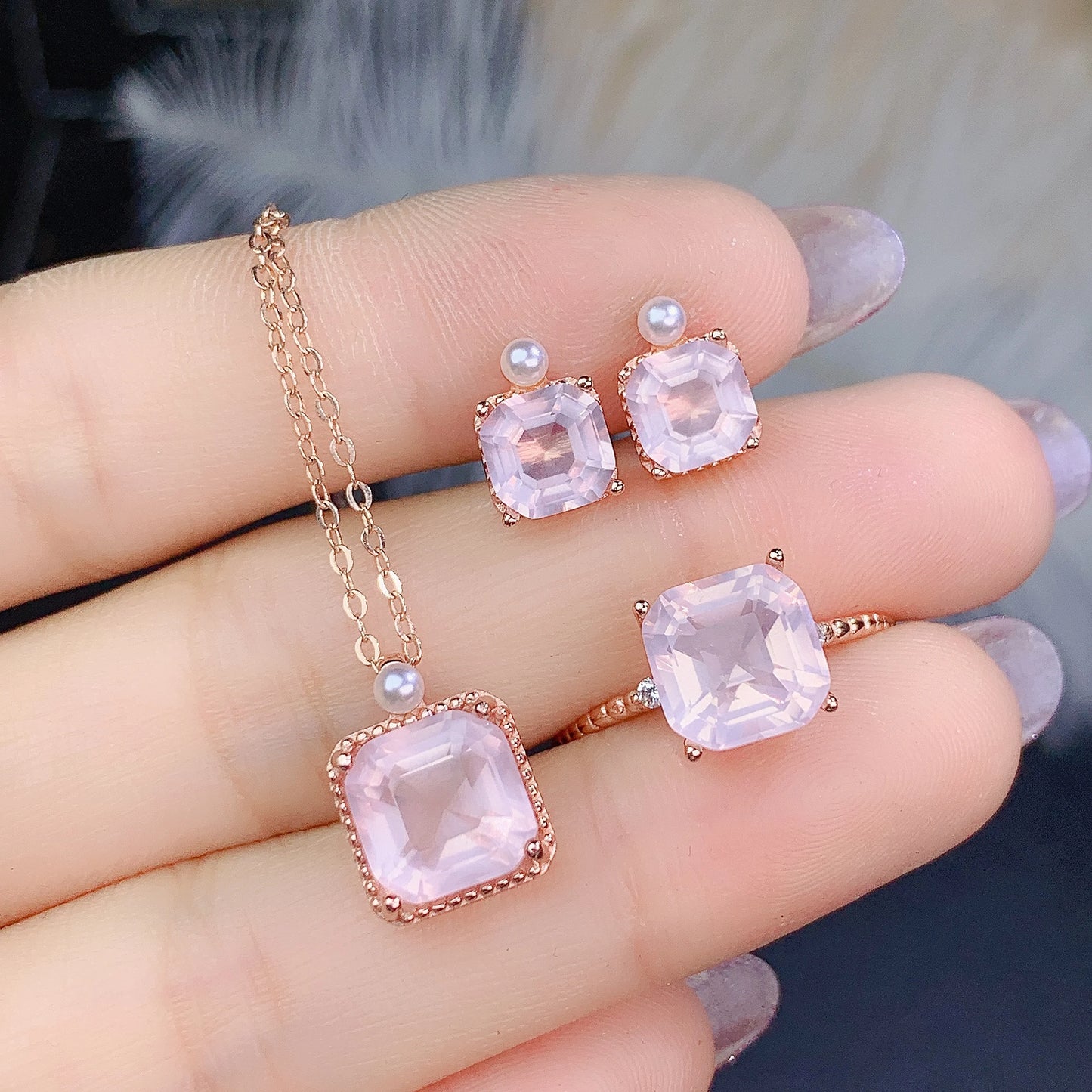 rose quartz set