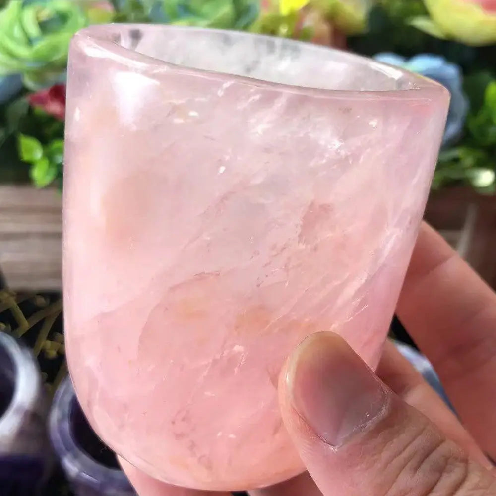 rose quartz solid cup