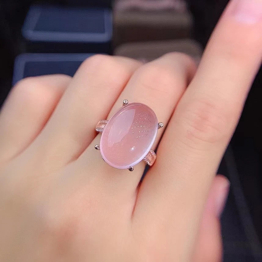 simple rose quartz ring