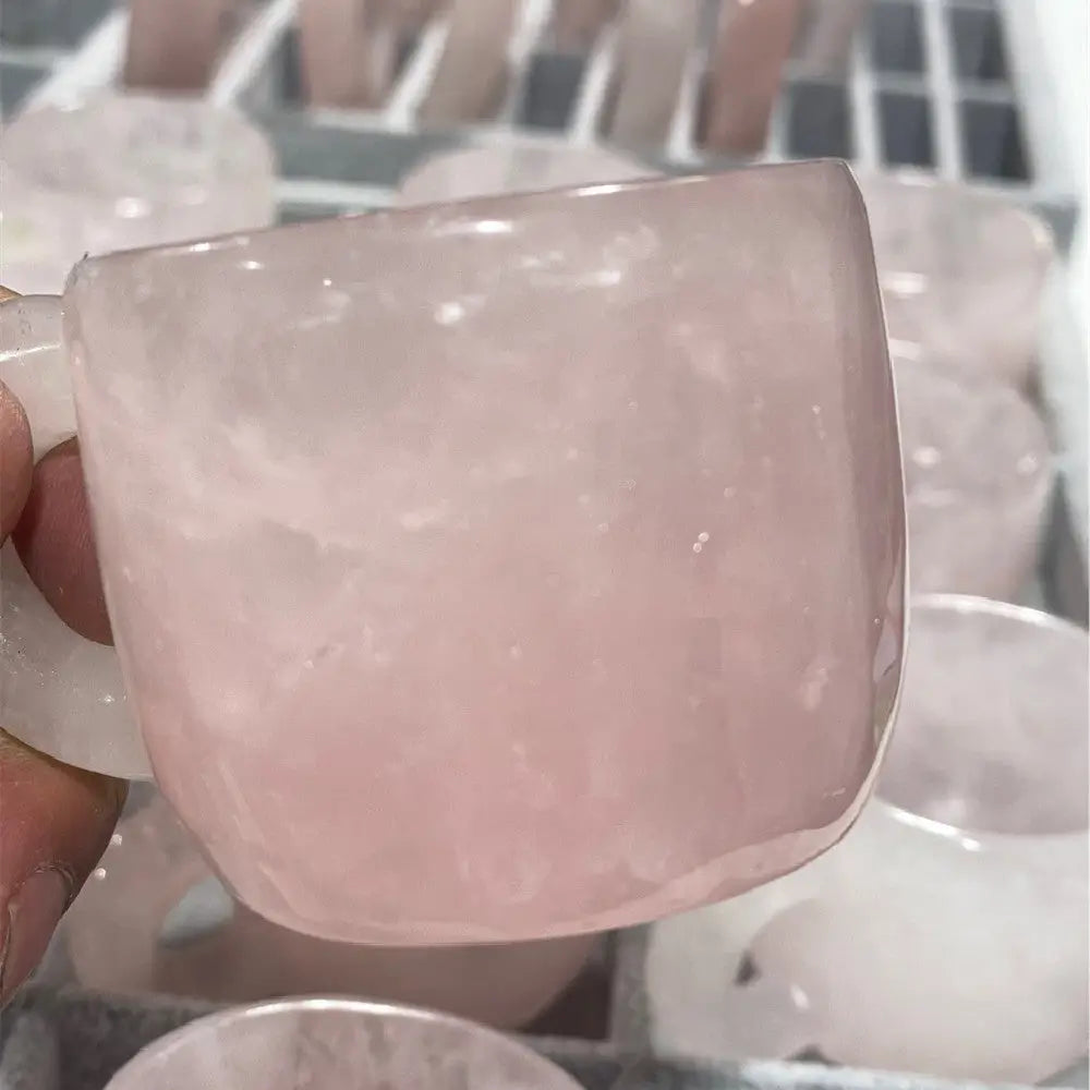 solid rose quartz mug