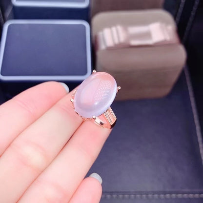 solid rose quartz ring